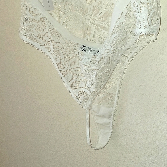 IN BLOOM by Jonquil  Stretch Lace Teddy Bodysuit, XL, Ivory, NWT - Picture 8 of 14